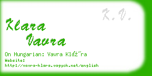 klara vavra business card